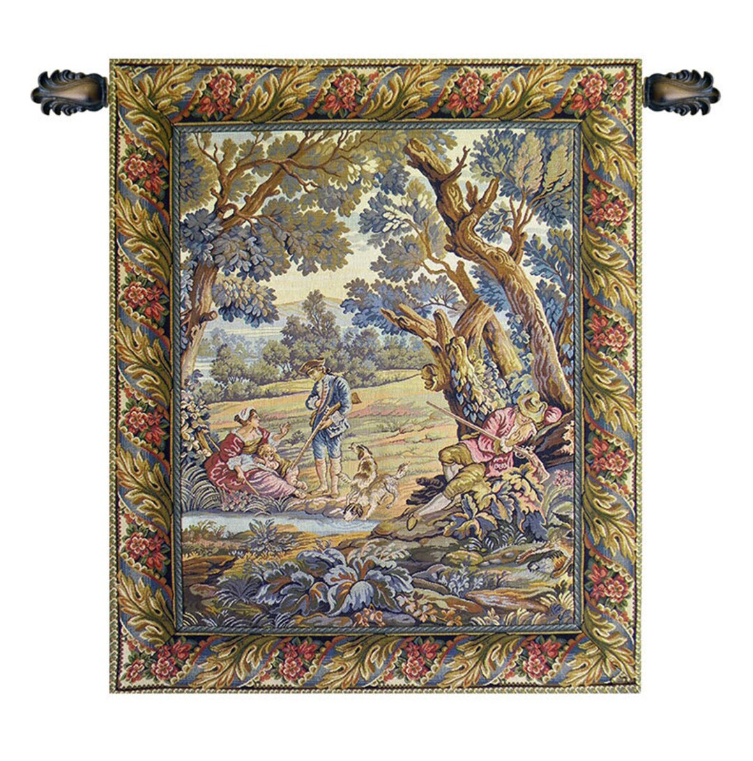 Hunters Resting Tapestry: Italian Jacquard Woven Wall Hanging - Etsy