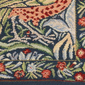 Peacock and Dragon Blue Tapestry Cushion Cover - Belgian Pillow Cover - William Morris Art Cushion Cover - 16x16 inch Square Cushion Cover