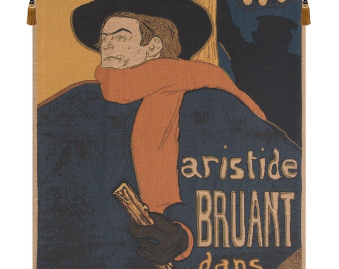 Aristide Bruant Tapestry: Lautrec French Art, Woven Wall Hanging