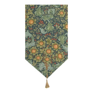 Floraler Gobelin Tischläufer: Orangenbaum Arabeske Jacquard Gewebt