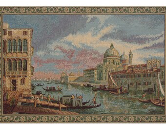 Venezia European Wall Tapestry - Historical Famous Place Wall Decor Art - Woven Italian Wall Tapestry - Castle Decorative Wall Hanging