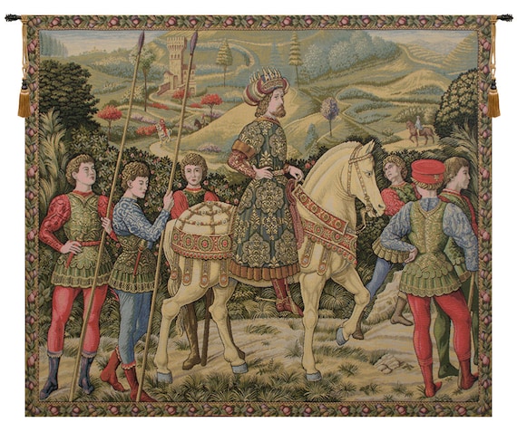 John VIII Palaelogus Tapestry: Medieval Italian Jacquard Wall Hanging