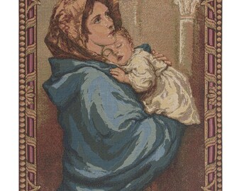 Madonna Ferruzzi II European Wall Tapestry - Religious Wall Decor Art - Belgian Wall Tapestry - Mother and Child Christian Wall Hanging