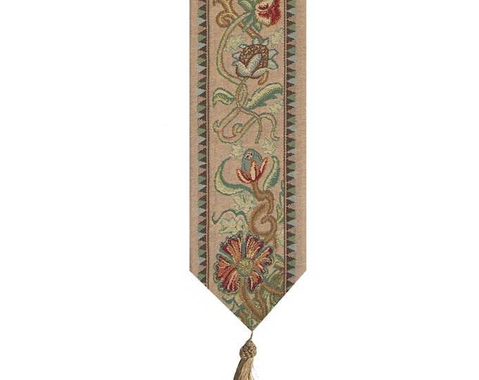 William Morris Tree of Life Tapestry Bell Pull: Woven Floral Wall Hanging