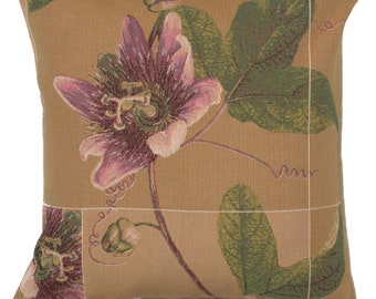 Springtime Blossom Tapestry Cushion Cover, Pink Floral Sofa Pillow Cover, 19x19 inch, Gobelin Pillow Cover, Decorative Cushion Cover