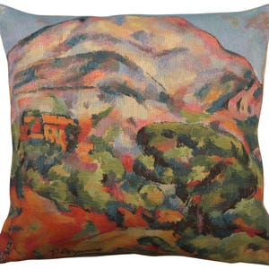 18x18 Inch Belgian Cushion Cover, Mont Sainte Victoire, Woven in Belgium, Décor Pillow Covers- Throw Pillow Covers, Living Room Decor