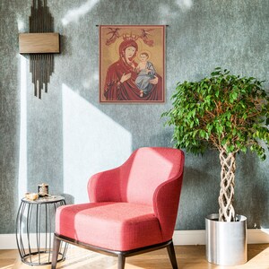 Madonna and Child II European Wall Tapestry - Woven Jacquard Wall Décor - Belgian Tapestry Wall Art - Religious Art Wall Hanging