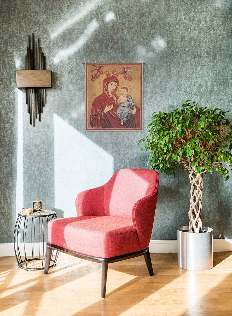 Madonna and Child II European Wall Tapestry - Woven Jacquard Wall Décor - Belgian Tapestry Wall Art - Religious Art Wall Hanging