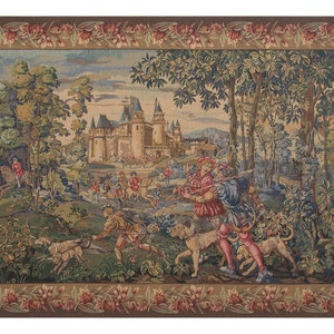 La Chasse Tapestry: European Medieval Hunting Scene Wall Art