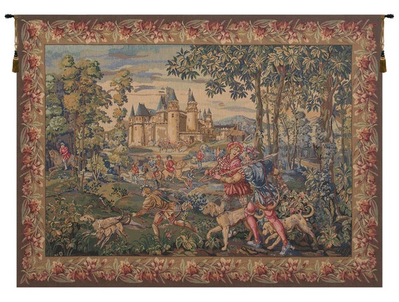 La Chasse Tapestry: European Medieval Hunting Scene Wall Art
