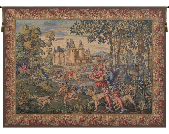 La Chasse Tapestry: European Medieval Hunting Scene Wall Art