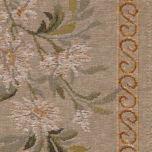Aubusson Floral Table Runner: French Jacquard Woven Wool (71x14 inch image 6