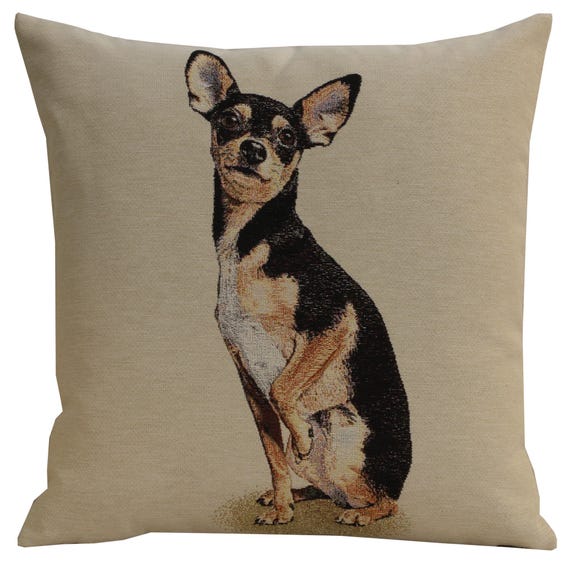 Elegant Mini Pinscher Woven Throw Pillow Cover - 18x18 Inch Decorative Cushion Case for Couch