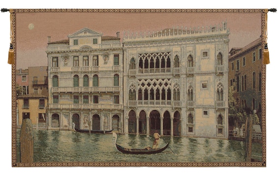 Ca' D'Oro Tapestry: Woven Italian Golden House Wall Decor (26x42 inch)