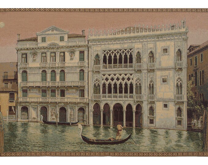 Ca' D'Oro Tapestry: Woven Italian Golden House Wall Decor (26x42 inch)