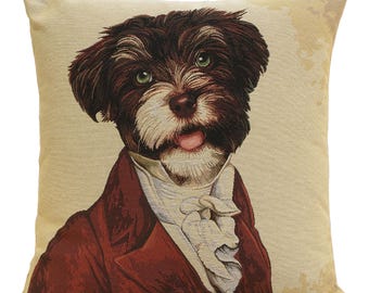 General Yorkie Woven Cushion Cover 18x18in Tapestry Throw Pillow for Couch