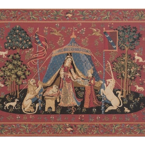 Unicorn Tapestry Wall Art: Lady and the Unicorn, European Style