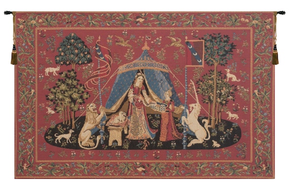 Unicorn Tapestry Wall Art: Lady and the Unicorn, European Style