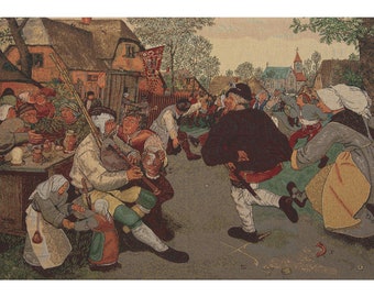 The Farmer's Dance European Wall Tapestry - Fine Unique Wall Décor Art - Decorative Wall Hanging - Woven Jacquard Wall Décor Art