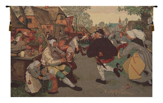 The Farmer's Dance European Wall Tapestry - Fine Unique Wall Décor Art - Decorative Wall Hanging - Woven Jacquard Wall Décor Art