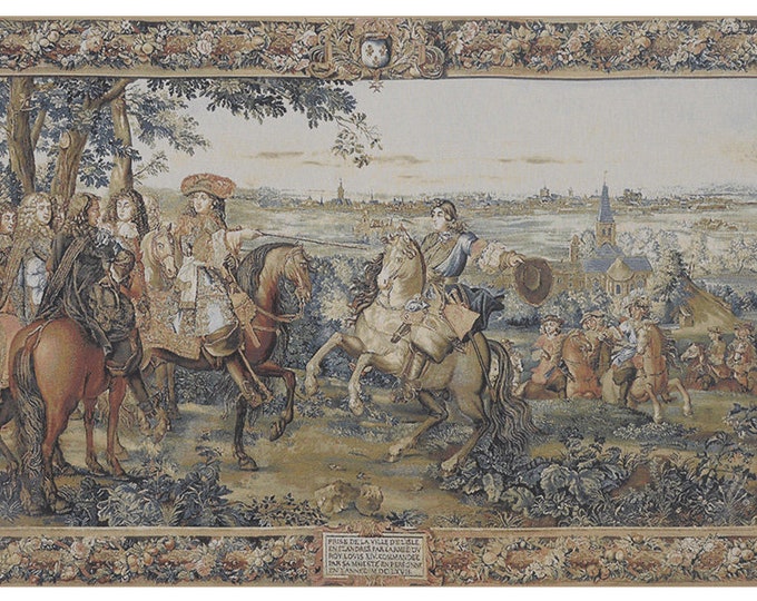 Louis XIV Tapestry: Medieval French Royal Scenery Wall Hanging