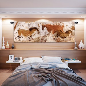 Lascaux Cave Painting Tapestry: European Woven Wall Art (21x62 inch)