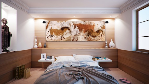 Lascaux Cave Painting Tapestry: European Woven Wall Art (21x62 inch)