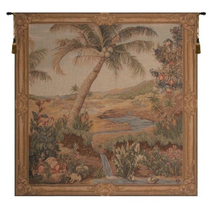Tree of Life Wall Tapestry: French Jacquard Woven Art (58x58 inch)
