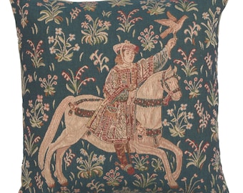The Rider 1 Tapestry Cushion Cover - Square Gobelin Pillow Cover - Woven Sofa Pillow Cover - 19x19 inch Decorative Throw Pillow Cover