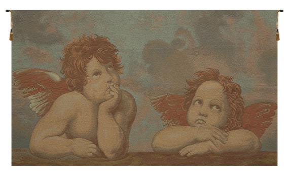 Raphael's Angels Tapestry: Woven Italian Wall Decor (18x33 inch)