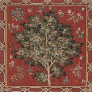 Medieval Oak Tree Tapestry Pillow Cover: French Jacquard Cushion image 5
