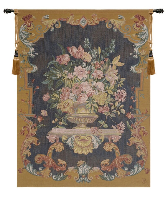 Woven Floral Bouquet Wall Tapestry: French Centennial Design