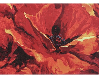 These Dreams European Wall Tapestry - Red Floral Painting Wall Décor Art - Simon Bulla Wall Art - Decorative Woven Tapestry Wall Hanging