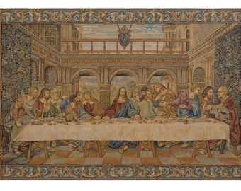 The Last Supper IV European Wall Tapestry - Religious Wall Decor Art - Woven Italian Wall Tapestry - Decorative Antique Wall Hanging