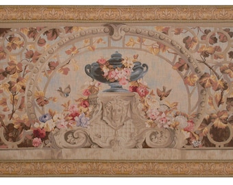 Beauvais II European Wall Tapestry - Woven Jacquard Wall Hanging - Flower Bouquet Medieval Wall Tapestry - Decorative French Wall Hanging