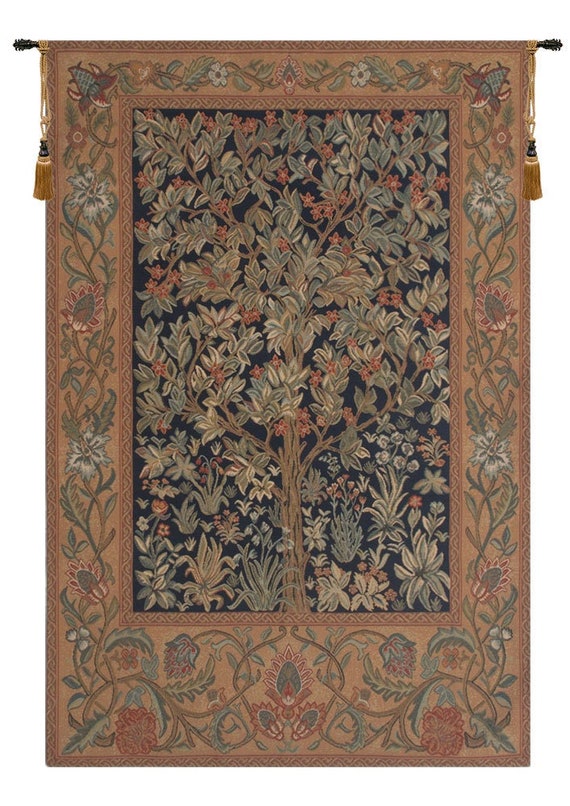 William Morris 'Tree of Life' Tapestry: Millefleurs Jacquard Wall Hanging