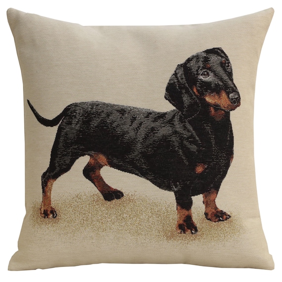 Pickles the Dachshund Pillow Cover: Woven Dog Lover Throw Pillow