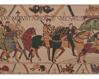 Mont St. Michel Bayeux Wall Tapestry | Jacquard Woven European Wall Tapestry | Medieval Modern Wall Art | Home Decor Wall Art Hanging