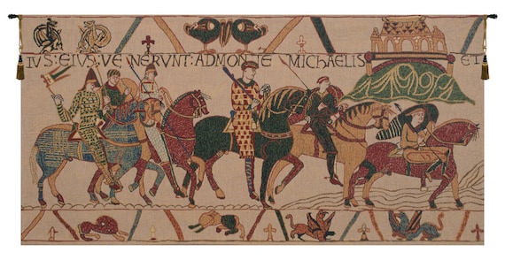 Bayeux Tapestry: Mont St. Michel, Medieval Woven Wall Art (21x43 inch)