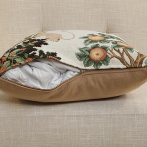 Lion Pheasant Tapestry Throw Pillow Cushion Cover: French Jacquard Woven Medieval (19x19 Inch) image 6