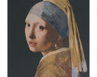 The Girl with the Pearl Earring I European Wall Tapestry - Gobelin Decorative Wall Hanging - Woven Jacquard Wall Décor Art - Modern Wall Art