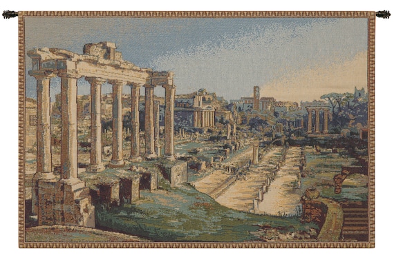 Fori Romani Tapestry: Woven Italian Wall Hanging, Ancient Rome Decor (12x19 inch)