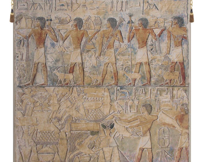 Saqqarah Beige Carre European Wall Tapestry