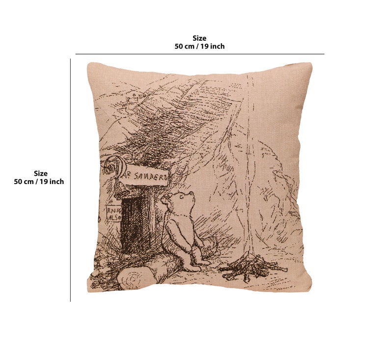 Winnie-the-Pooh Tapestry Cushion Cover: Jacquard Woven Throw Pillow (19x19 inch) image 2