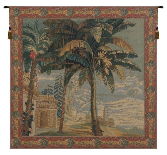 Belgian Jacquard Wall Tapestry: Exotic Pineapple Harvest Art