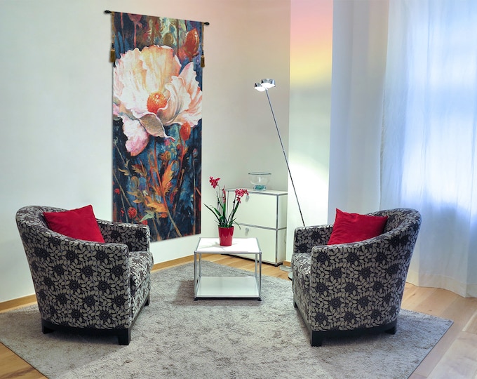 Simon Bull Floral Tapestry: Belgian Jacquard Woven Wall Art