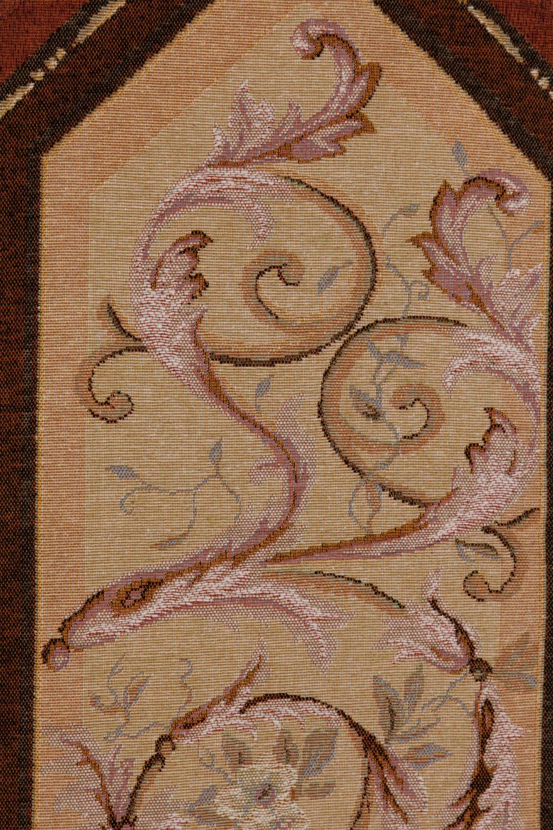 Geweven tafelloper met bloemenjacquard Frans tapijt met kwastjes 14 x 72 inch afbeelding 3