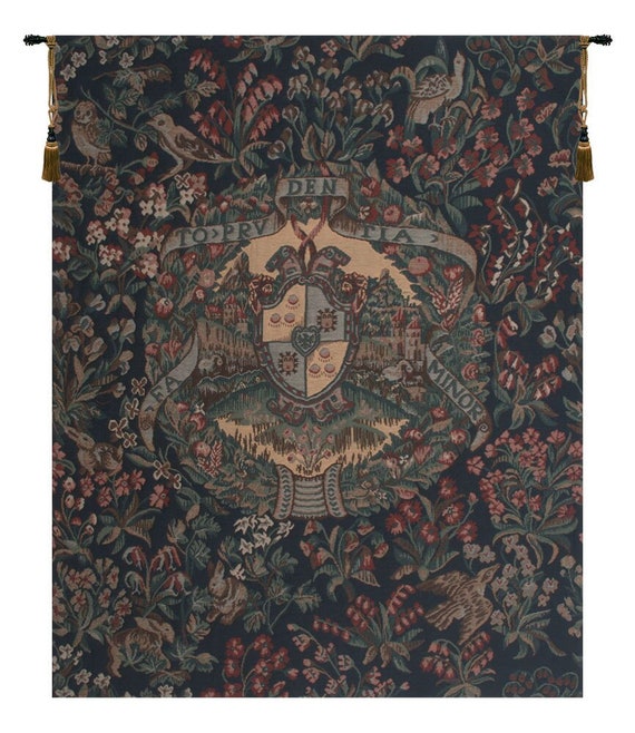 Fato Prudentia Minor Medieval European Tapestry 64x50 inch - Millefleurs Background - Floral Woven Wall Art