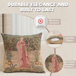 William Morris Menestrel Tapestry Cushion Covers - 19x19 inch Decorative Jacquard Art Pillow for Sofa