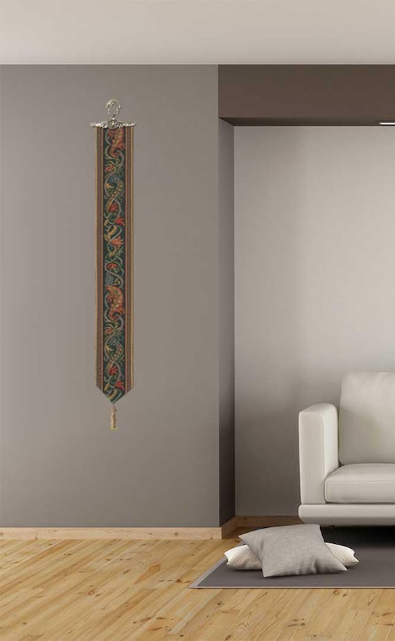 Medieval Boar Hunt Tapestry Bell Pull - Jacquard Woven Wall Hanging